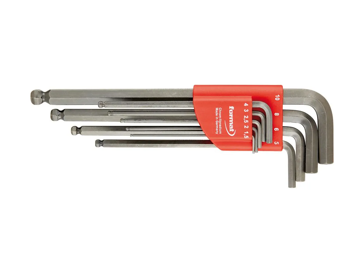 Hexagonal Offset Screwdriver Set, With Ball 9 Pcs, 1.5-10mm